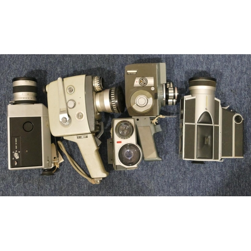 866 - A Canon 814 Super 8 Motion Picture camera, a Sankyo Super CNE660, an Agfa Movex Reflex camera, a Cro... 