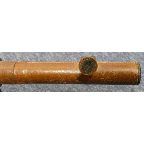 880 - A Davon pattern brass and leather bound telescope 