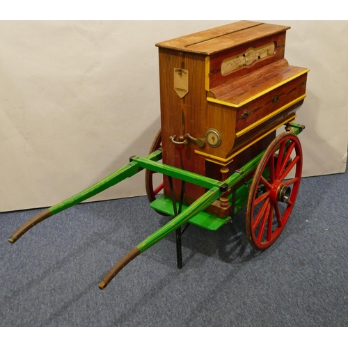 885 - Faventia, Barcelona, mid-20th Century miniature barrel cylinder musical box in the form of an organ,... 