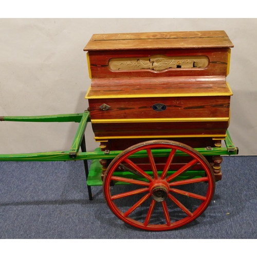 885 - Faventia, Barcelona, mid-20th Century miniature barrel cylinder musical box in the form of an organ,... 