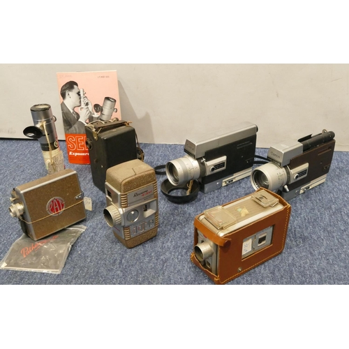 907 - SEI Exposure Photometer in leather case and with instructions, 2 Canon Zoom 318 Super8 cameras (1 to... 