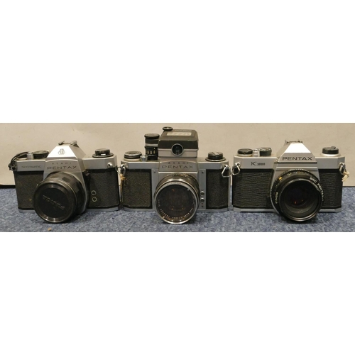 914 - 3 Pentax cameras, ASAHI 51A, Spotmatic SPII and K1000 (3)