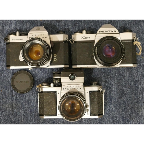 914 - 3 Pentax cameras, ASAHI 51A, Spotmatic SPII and K1000 (3)