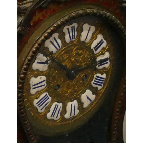 939 - A 19th Century Boulle 8-day striking mantel clock with angel motif to top, gilt dial with raised and... 