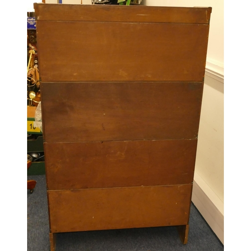 968 - A mahogany Globe Wernicke 4-section bookcase (top up-and-over door in need of restoration), 87cm wid... 