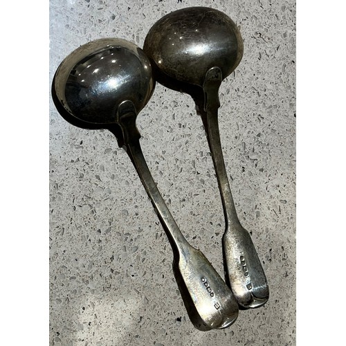 393 - A Pair of Victorian silver sauce ladles, 4.3oz