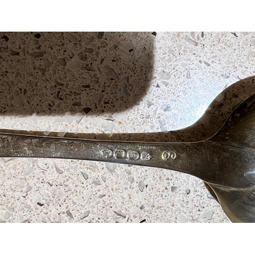 395 - An Irish Georgian silver tablespoon with engraved crest, Dublin 1813, makers mark CC, 2oz