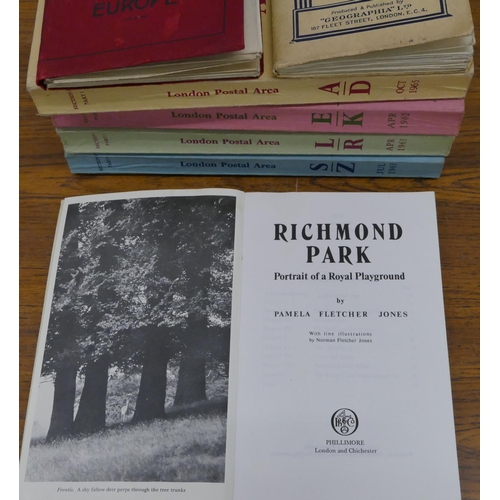 8034 - 4 London Postal Area Telephone Directories, Richmond Park Portrait of a Royal Playground book, Janco... 