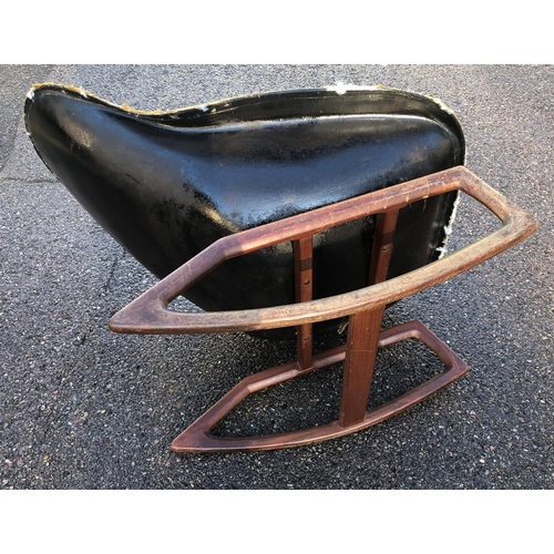 8070 - A Lurashell Teak and Fibreglass tub style Rocking Chair, (marked Lurashell), overall height 86cm and... 