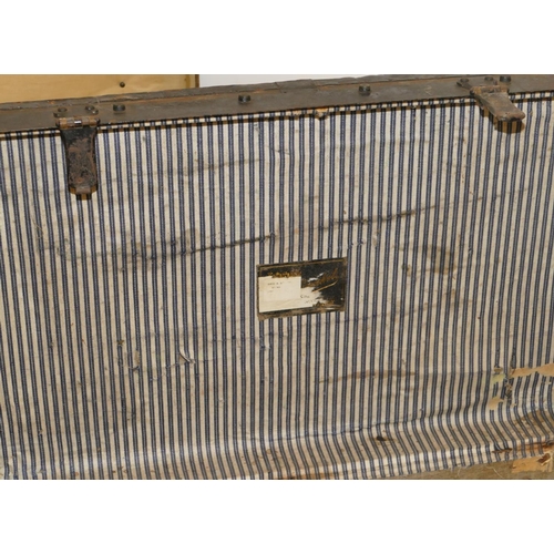 8073 - A small Kofferfabrik trunk with studded detail, 69cm wide, 42cm deep, 44cm high and 2 other trunks. ... 