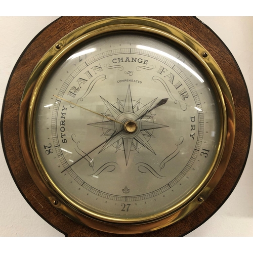 8087 - A reproduction mahogany bajo barometer (working) height 88cm.