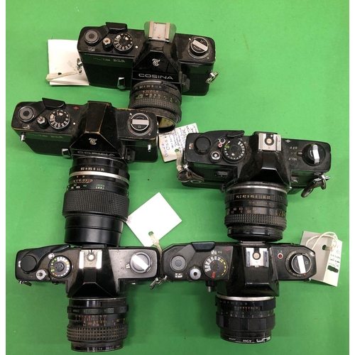 8119 - A quantity of various cameras including Praktica, Cosina, Edixa, Olympus etc. (14)