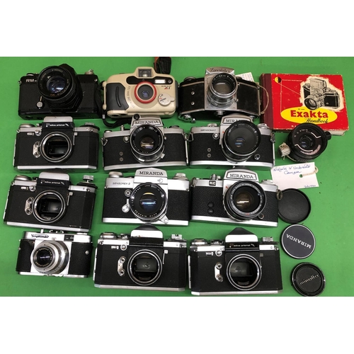 8126 - A quantity of various cameras, Miranda RE, Miranda RE-II, Miranda Sensorex II, Edixa Prismat TTL, Ex... 