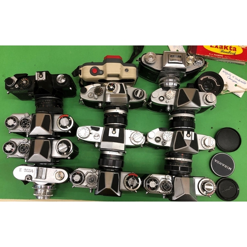 8126 - A quantity of various cameras, Miranda RE, Miranda RE-II, Miranda Sensorex II, Edixa Prismat TTL, Ex... 