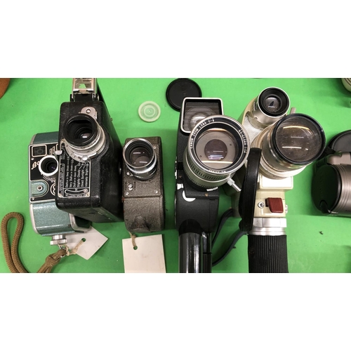 8132 - A quantity of cine cameras, Bolex P1, Magazine Cine-Kodak, Bauer 88C,  Bell & Howell Sportster, Mino... 