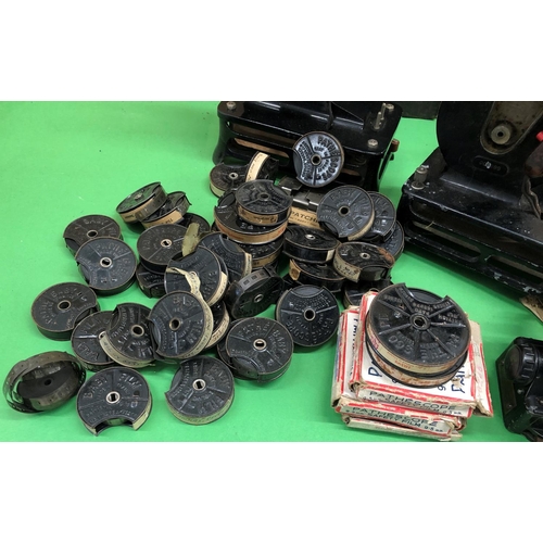 8145 - 2 Baby projectors and a quantity of related parts, transformer, resistor and film reels etc.