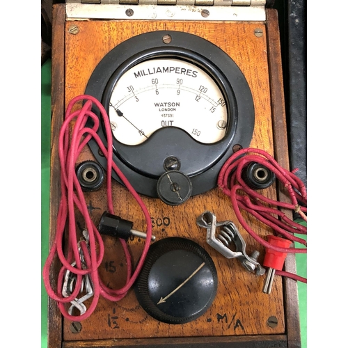 8161 - Thomas Strobemeter Model 1B voltmeter advanced made in England in case and 2 other measuring instrum... 