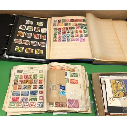 8183 - A quantity of stamp albums, loose stamps and First Day Covers.