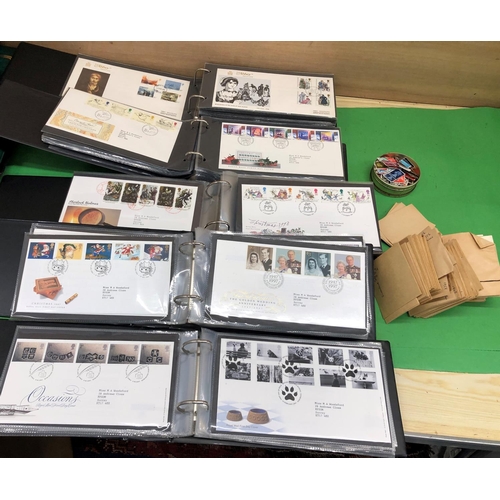 8183 - A quantity of stamp albums, loose stamps and First Day Covers.