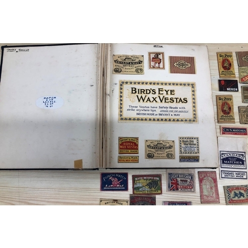 8064 - An album of match box covers and a quantity of loose matchbox covers.