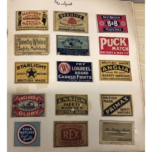 8064 - An album of match box covers and a quantity of loose matchbox covers.