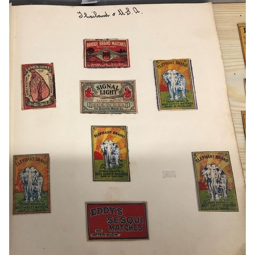 8064 - An album of match box covers and a quantity of loose matchbox covers.