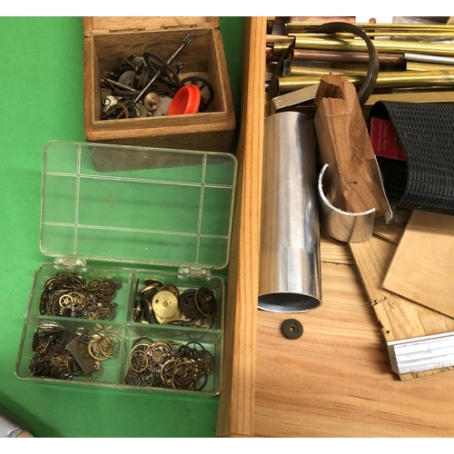 8150 - A box of camera/clock tools and parts and various other tools.