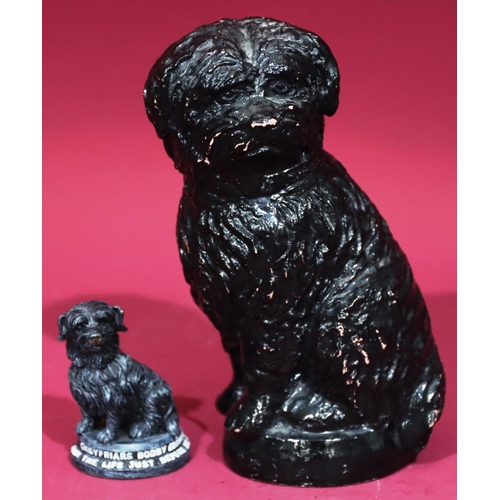 114 - A 19th Century Scottish pottery figure  of a Skye terrier 
