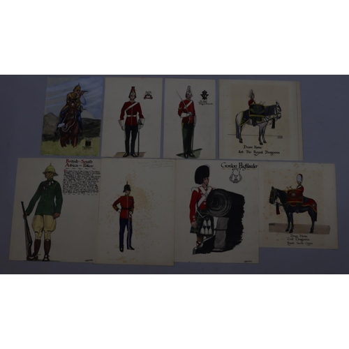 149 - George Ewens, 8 small military watercolour sketches 