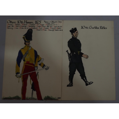 153 - George Ewens, 10 military watercolour sketches 
