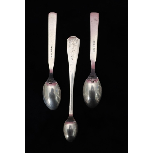 223 - A pair of Denmark 925 silver spoons, FJH, 0.83oz, a Mappin & Webb child's spoon (3)