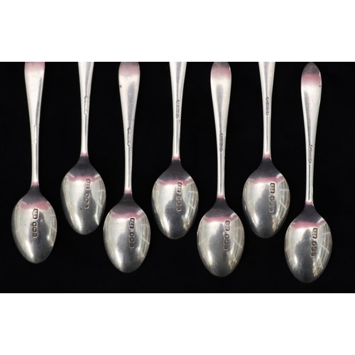 224 - A set of 7 Sheffield silver coffee spoons, 2.2oz