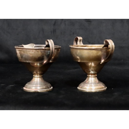 252 - El Il Co. Sterling Silver round 2-handled sugar bowl and matching cream jug on round weighted bases ... 