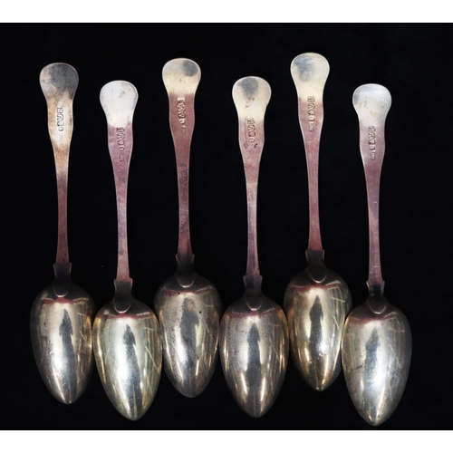 284 - A set of 6 Scottish George III silver tablespoons with shell motifs, Edinburgh 1816, maker's mark, J... 