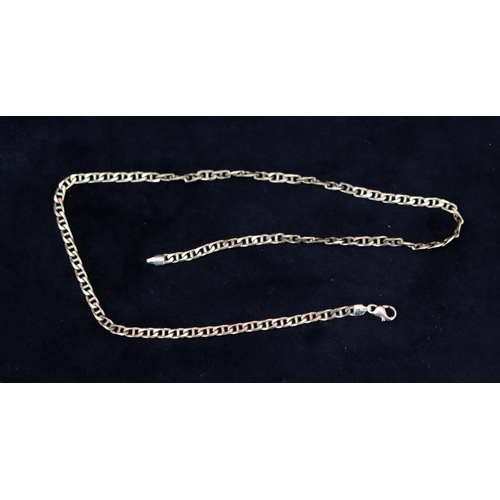 341 - A 9ct gold flat linked chain, 40.5cm long, 8.8 grams