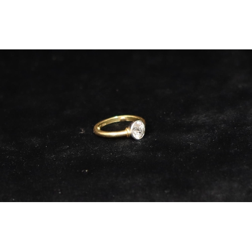 353 - An 18ct gold solitaire diamond ring, approx. 0.80ct, Size J/K (Inclusion to centre), 3.4 grams gross