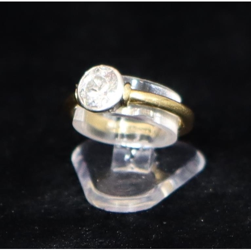 353 - An 18ct gold solitaire diamond ring, approx. 0.80ct, Size J/K (Inclusion to centre), 3.4 grams gross