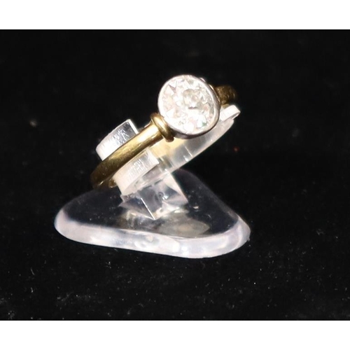 353 - An 18ct gold solitaire diamond ring, approx. 0.80ct, Size J/K (Inclusion to centre), 3.4 grams gross