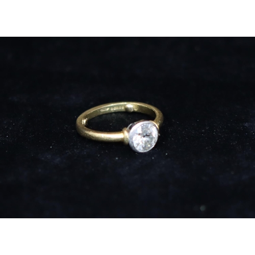 353 - An 18ct gold solitaire diamond ring, approx. 0.80ct, Size J/K (Inclusion to centre), 3.4 grams gross