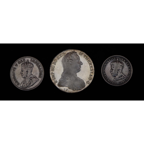 371 - Maria Theresa coin, A South African 1930 Two and Half Shillings and an Australian Parliament House O... 