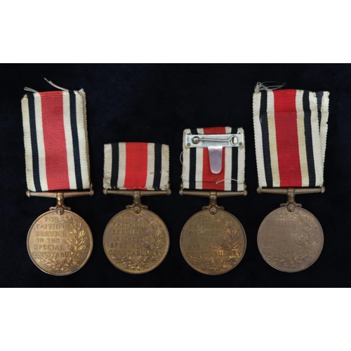 398 - 4 George V Special Constabulary Faithful Service medals 