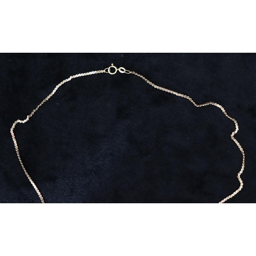 428 - A 9ct gold square linked chain, 46.2cm long, 3.7 grams