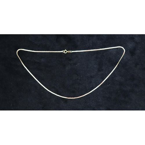 428 - A 9ct gold square linked chain, 46.2cm long, 3.7 grams