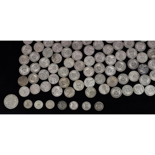 531 - A large quantity of various pre-1947 One Shillings, 1100 grams