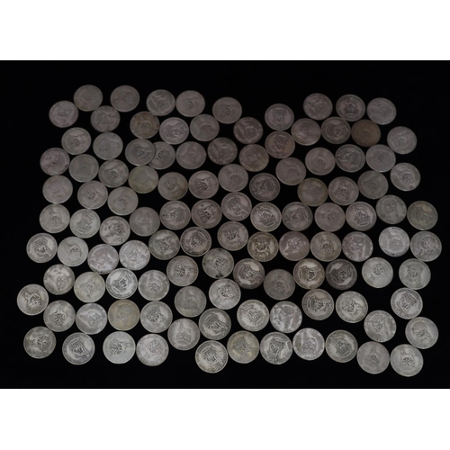 532 - A quantity of pre-1947 One Shillings, circa 1920/29, 602 grams