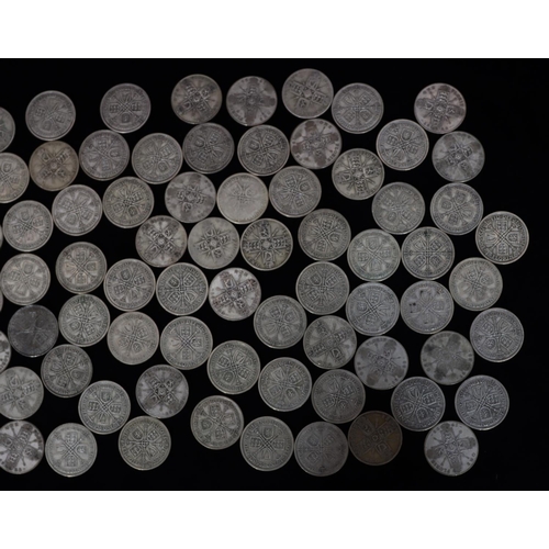 534 - A quantity of various pre-1947 One Florins, 825 grams