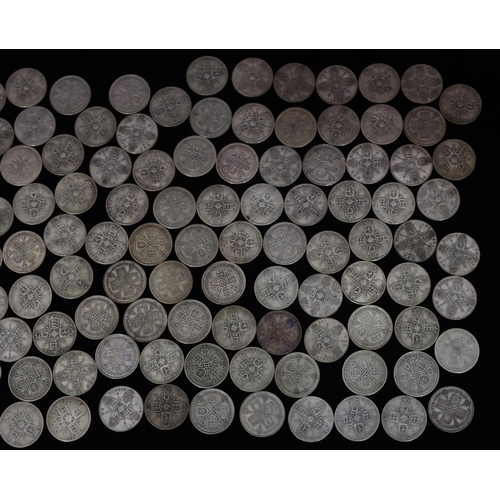 536 - A large quantity of various pre-1947 One Florins, 1095 grams