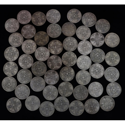 538 - A quantity of various pre-1947 One Florins, 547 grams