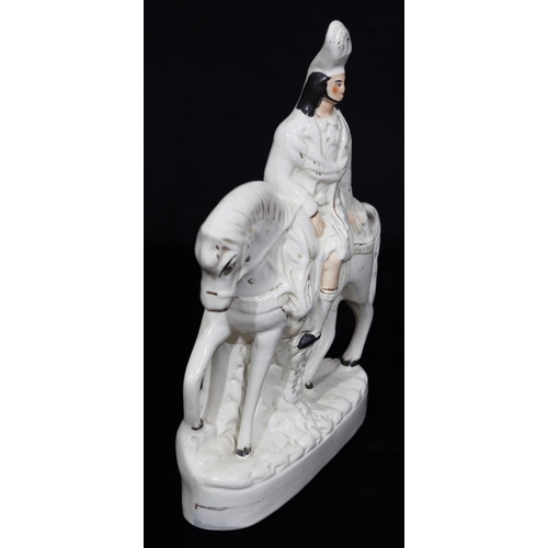 6 - 2 Victorian Staffordshire figures on horseback, 37.5cm high and 29cm high (2)