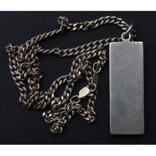 650 - A silver nugget pendant with silver flat chain, 45.9 grams